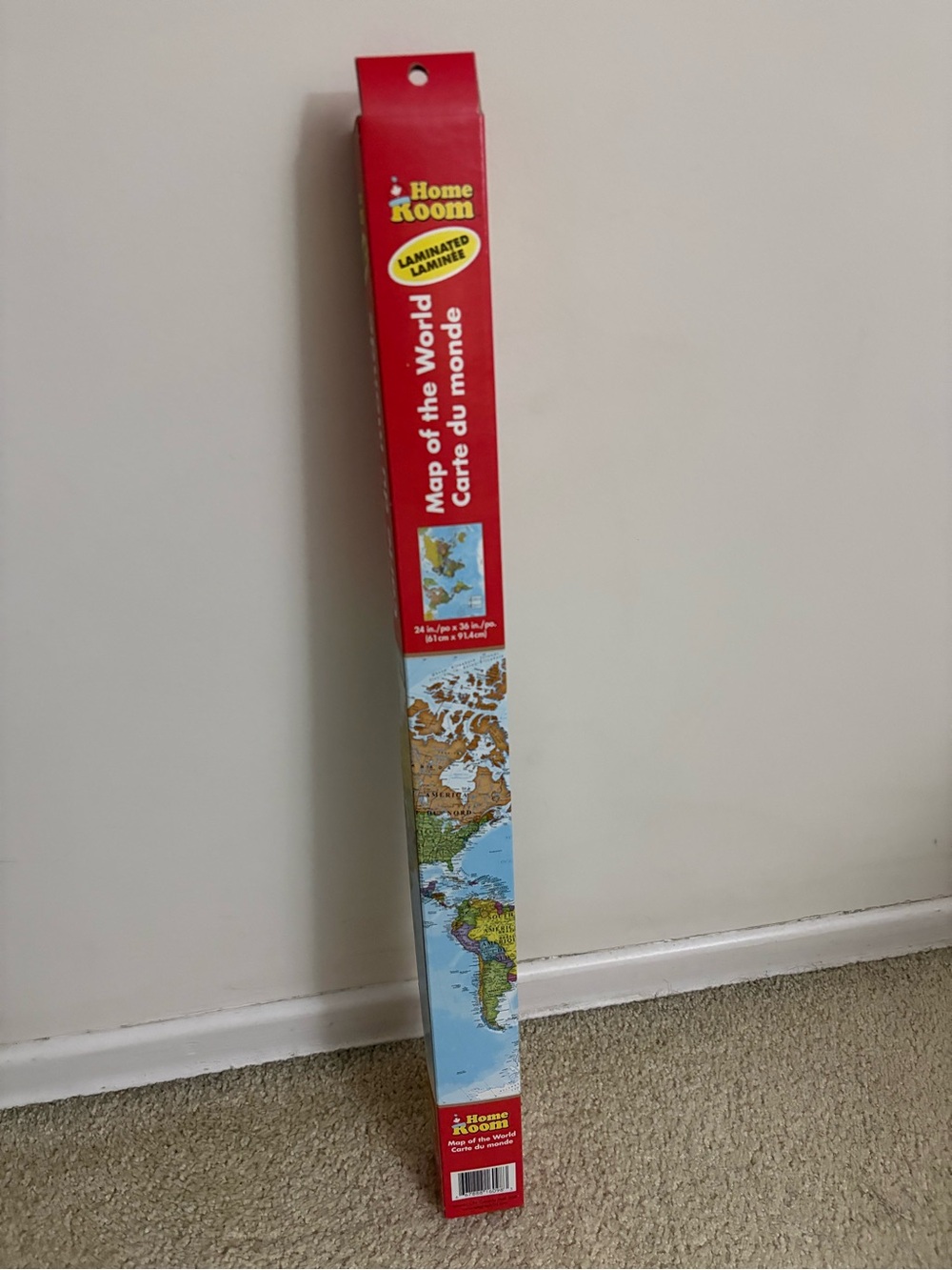 Laminated Map of the World Large 24 x 36 inches